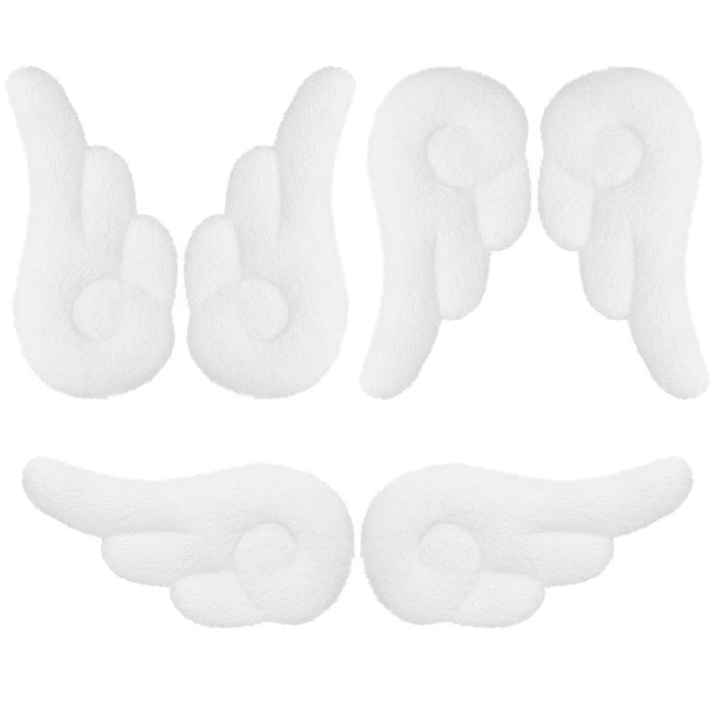WILLBOND 3 Pairs Angel Hair Clips Christmas Cute Hair Barrettes Leather Clips Cosplay Cartoon Hairpins Adorable Plush Barrettes Accessories for Valentine Women Girls Gift - Image 1
